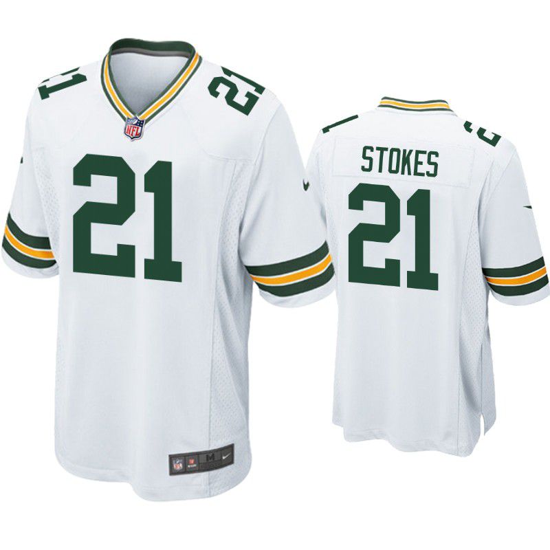 Men Green Bay Packers #21 Eric Stokes Nike White 2021 Draft First Round Pick Game NFL Jersey->->NFL Jersey